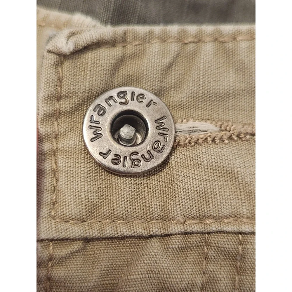 Wrangler Mens Cargo Pants‎ Khaki Tan Straight Leg 100% Cotton 34x32